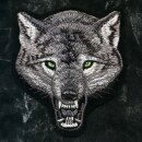 Aufnäher - Wolf - Wolfsgesicht grüne Augen - Patch