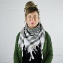 Kufiya - white - green-khaki - Shemagh - Arafat scarf