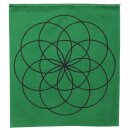 Gebetsfahne - Flagge - Heilige Geometrie - Blume des Lebens - Chakrafarben - Stoff - ca. 24 x 21 cm