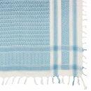 Kufiya - white - blue-light blue - Shemagh - Arafat scarf