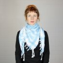 Kufiya - white - blue-light blue - Shemagh - Arafat scarf