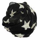 Cotton scarf - Stars 8 cm black - beige - squared kerchief