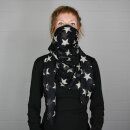 Cotton scarf - Stars 8 cm black - beige - squared kerchief
