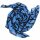 Cotton scarf - Peace sign pattern 10 cm blue - black - squared kerchief