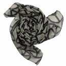 Baumwolltuch - Peace Muster 10 cm grau - schwarz -...
