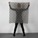 Baumwolltuch - Peace Muster 10 cm grau - schwarz - quadratisches Tuch