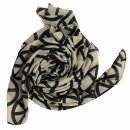 Cotton scarf - Peace sign pattern 10 cmbeige - black -...