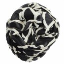 Cotton scarf - Peace sign pattern 10 cm black - beige - squared kerchief