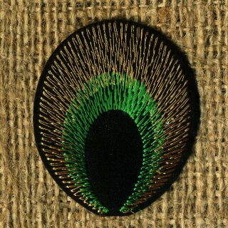 Aufnäher - Pfauenauge - schwarz-grün-braun - Patch