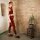 Leggings - Batik - Haze - schwarz - rot-zinnoberrot