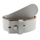 Leather belt - Buckle free belt - white - 4 cm - all sizes