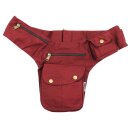 Premium Hip Bag - Buddy - red-bordeaux - brass-coloured -...