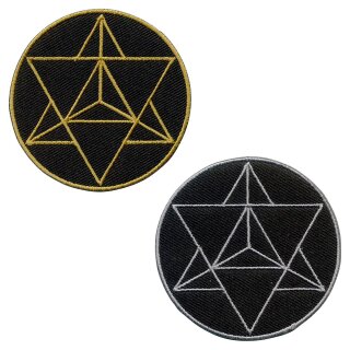 Patch - Star - Tetrahedron - Merkaba - sacred geometry - gold or silver - Patch