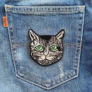Patch - Cat head - eyes green - patch