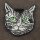 Patch - Cat head - eyes green - patch