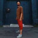 3/4 Unisex harem pants - bloomers - Sarouel with button front - Yogi Pants - Cargo pants - reddish brown