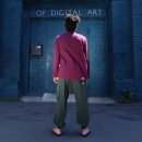 Mens Shirt - Dress Shirt - Stand-up Collar - Mandarin Collar - plum