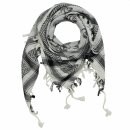 Kufiya - Skulls with sabre white - black - Shemagh - Arafat scarf