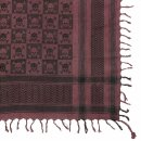 Kufiya - Skulls chequered red-bordeaux - black - Shemagh - Arafat scarf