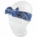Bandana Tuch - Paisley Muster 01 - blau - weiß - quadratisches Kopftuch