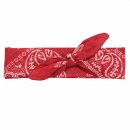 Bandana Scarf - red - white with paisley pattern - squared neckerchief