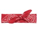 Bandana Tuch - Paisley Muster rot - weiß - quadratisches Kopftuch