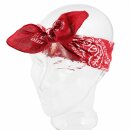Bandana Scarf - red - white with paisley pattern - squared neckerchief