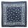 Bandana Scarf - Paisley pattern 01 - blue-navy - white - squared neckerchief
