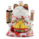 Glückskatze - Maneki-neko - Winkekatze aus Porzellan...