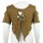 Top with cut outs - Crop Top - Shirt - sleeveless - lotus flower - brown