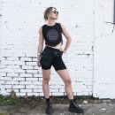 Top with cut outs - Crop Top - Shirt - sleeveless - Flower of life - black
