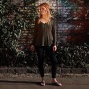 Ladies blouse - Shirt - Embroidery - 3/4 sleeve - Boho - olive green
