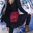 Premium Gürteltasche - Frank - rot-bordeaux - Bauchtasche - Hüfttasche mit mehreren Taschen