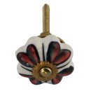 Möbelknauf aus Keramik Shabby Chic Rosette klein -...
