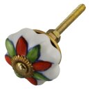 Möbelknauf aus Keramik Shabby Chic Rosette klein -...