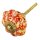 Ceramic door knob shabby chic Rosette - bicolor - red-yellow speckled