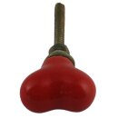 Möbelknauf aus Keramik Shabby Chic klein - Herz - rot