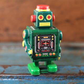 Roboter - Green Robot - grüner Blechroboter