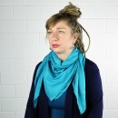 Cotton scarf - green - turquoise - squared kerchief