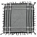 Bandana Kufiya - black - white - 55 x 55 cm - squared neckerchief