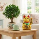 Glückskatze - Maneki-neko - Winkekatze - 20 cm - gold