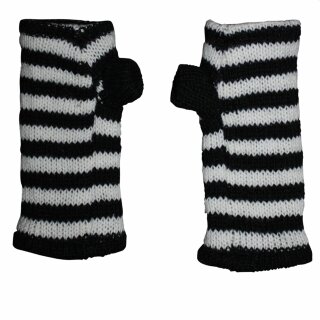 Gauntlets - black-white striped
