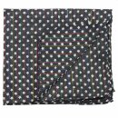 Baumwolltuch - Sterne 0,7 cm schwarz - weiß Lurex mehrfarbig - quadratisches Tuch