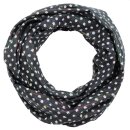 Cotton scarf - Stars 0,7 cm black - white Lurex...