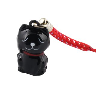 Keychain - black cat with tiny bell