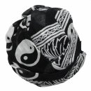 Baumwolltuch - Yin und Yang schwarz - tie dye - quadratisches Tuch