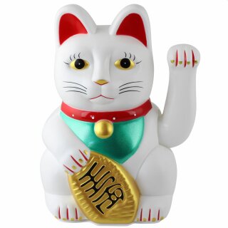 Lucky cat - Maneki Neko - Waving cat - 20cm - white
