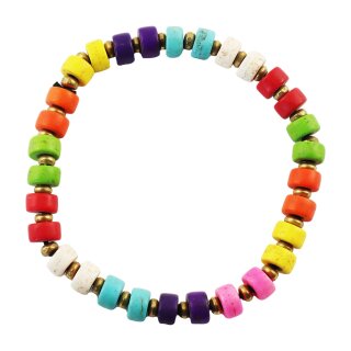 Stretchable bracelet - arm jewellery - colourful stones