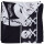 Cotton Scarf - skull pirate with bones - black - white - squared kerchief