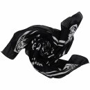 Cotton Scarf - gothic Ouija 03 - spiritboard - black-whit - squared kerchief